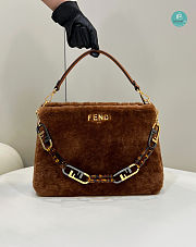 Fendi O'lock Zip Brown Sheepskin Bag 36x16x26cm - 1