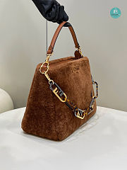 Fendi O'lock Zip Brown Sheepskin Bag 36x16x26cm - 6