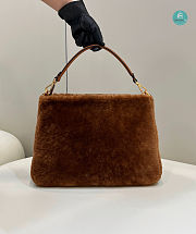 Fendi O'lock Zip Brown Sheepskin Bag 36x16x26cm - 5