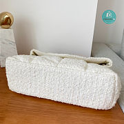 YSL Loulou Puffer Quilted Tweed Shoulder Bag In White 23×15.5×8.5cm - 5