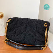 YSL Loulou Puffer Quilted Tweed Shoulder Bag In Black 23×15.5×8.5cm - 5