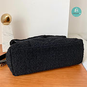 YSL Loulou Puffer Quilted Tweed Shoulder Bag In Black 23×15.5×8.5cm - 4