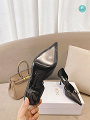 Dior Black Satin Star Slingback Heels 8.5cm - 5