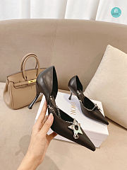 Dior Black Satin Star Slingback Heels 8.5cm - 2