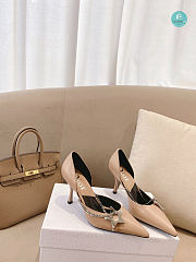 Dior Beige Satin Star Slingback Heels 8.5cm - 4