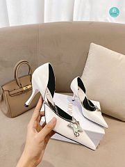 Dior White Satin Star Slingback Heels 8.5cm - 2