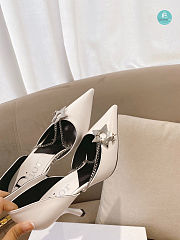 Dior White Satin Star Slingback Heels 8.5cm - 6