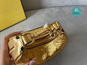 Fendi Fendigraphy Medium Gold Laminated Leather Bag 16.5x14x5cm - 6