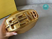 Fendi Fendigraphy Medium Gold Laminated Leather Bag 16.5x14x5cm - 5