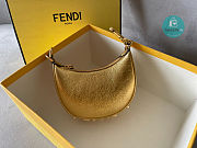 Fendi Fendigraphy Medium Gold Laminated Leather Bag 16.5x14x5cm - 4