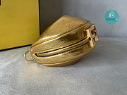 Fendi Fendigraphy Medium Gold Laminated Leather Bag 16.5x14x5cm - 2