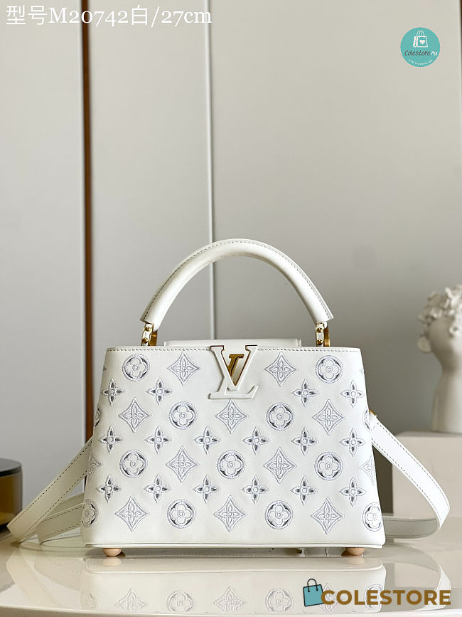 Louis Vuitton Capucines BB Monogram Flower In White 27 x 18 x 9cm - 1