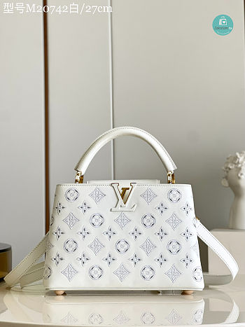 Louis Vuitton Capucines BB Monogram Flower In White 27 x 18 x 9cm