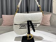 Dior Saddle Bag White Oblique Perforated Calfskin  25.5 x 20 x 6.5cm - 3