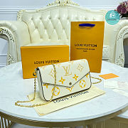 Louis Vuitton Pochette Felicie By The Pool Cream Saffron Leather Cross Body Bag 21 x 12 x 3 cm - 6