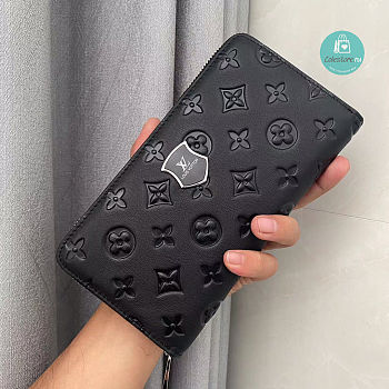 Louis Vuitton Long Wallet Monogram In Black Leather 20x10x2 cm