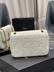 YSL Jamie Medium Patchwork Boucle Tweed Shoulder Bag White 24×15.5×6.5cm - 5