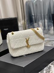 YSL Jamie Medium Patchwork Boucle Tweed Shoulder Bag White 24×15.5×6.5cm - 3