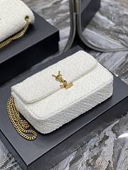 YSL Jamie Medium Patchwork Boucle Tweed Shoulder Bag White 24×15.5×6.5cm - 2