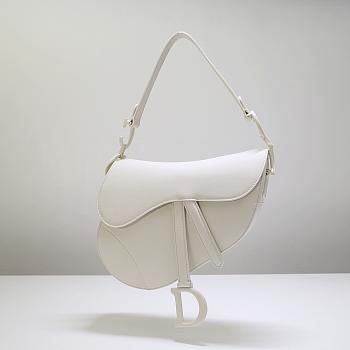 Dior Saddle White Ultramatte Calfskin Size 25.5cm