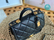 Chanel 22K Caviar Top Handle In Black 20.5x17x6cm   - 3