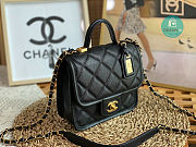 Chanel 22K Caviar Top Handle In Black 20.5x17x6cm   - 5
