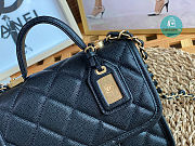 Chanel 22K Caviar Top Handle In Black 20.5x17x6cm   - 6