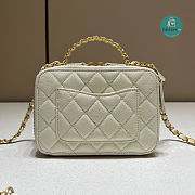 Chanel Small Vanity Case White Caviar 17.5x13x7.5cm - 3