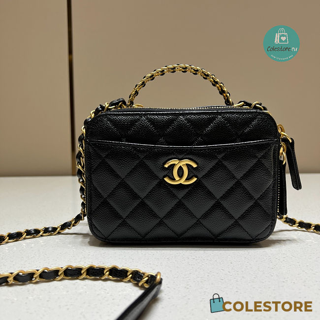 Chanel Small Vanity Case Black Caviar 17.5x13x7.5cm - 1