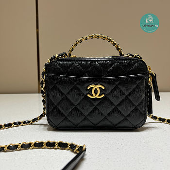 Chanel Small Vanity Case Black Caviar 17.5x13x7.5cm