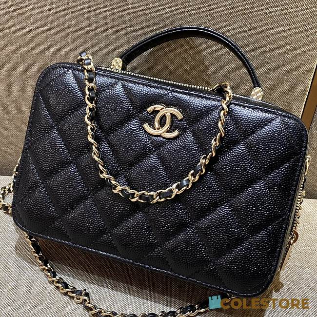 Chanel Vanity Case 22P In Black Caviar 19x12x6cm - 1