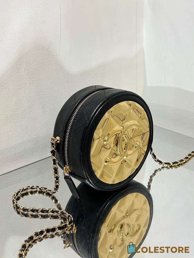 Chanel Gold Round Box Chain Bag 12x12x6cm - 1