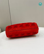 Fendi First Medium Red Suede bag In Red 32.5x15x23.5cm - 6