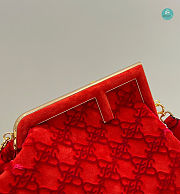 Fendi First Medium Red Suede bag In Red 32.5x15x23.5cm - 2