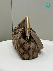 Fendi First Medium Red Suede bag In Brown 32.5x15x23.5cm - 5