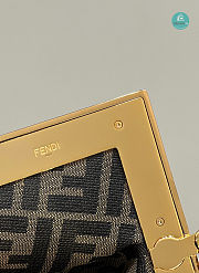 Fendi First Medium Red Suede bag In Brown 32.5x15x23.5cm - 3