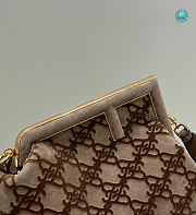 Fendi First Medium Red Suede bag In Brown 32.5x15x23.5cm - 2