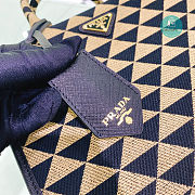  Prada Small Symbole Jacquard Fabric Handbag Black/Beige 22x9x28cm - 3