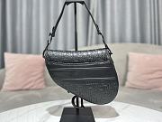 Dior Cowhide Embossing Saddle Bag Black - 2