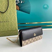 GG Marmont Chain Wallet In Black 19x10x3.5 cm - 6