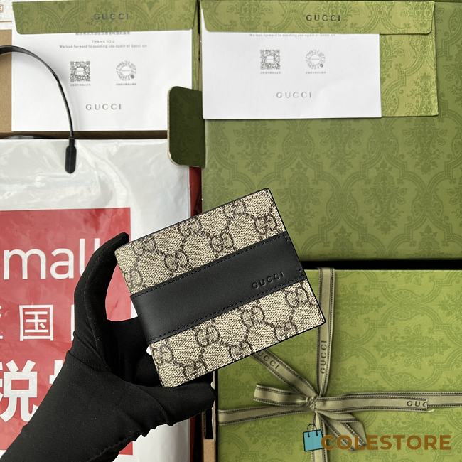 GG Supreme Wallet In Black 11x9x1.5cm - 1