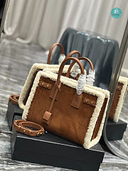YSL Sac du Jour Shearling-rim Tote Bag 32x25x16.5cm - 3