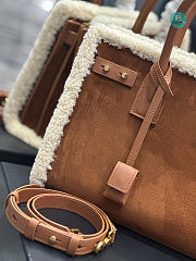 YSL Sac du Jour Shearling-rim Tote Bag 32x25x16.5cm - 2