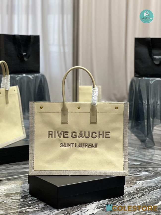 YSL Rive Gauche Tote Bag In Beige 48×36×16cm - 1