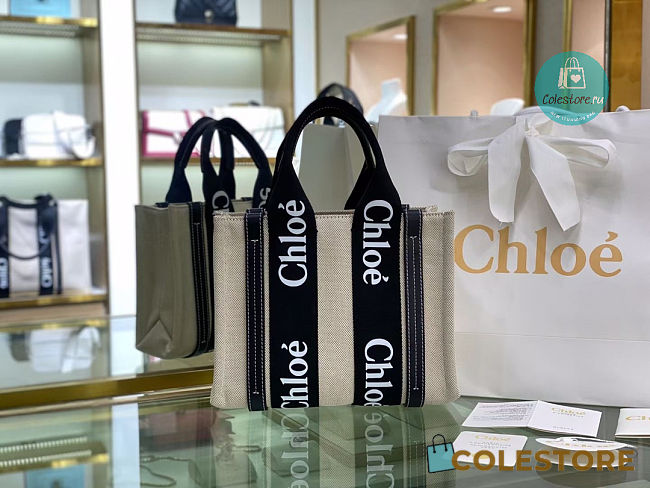 Chloe Woody Tote In Black 45x33x13 cm - 1