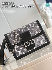 Louis Vuitton Dauphine MM In Grey Monogram Jacquard Denim 25 x 17 x 10.5 cm - 4