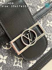 Louis Vuitton Dauphine MM In Grey Monogram Jacquard Denim 25 x 17 x 10.5 cm - 2