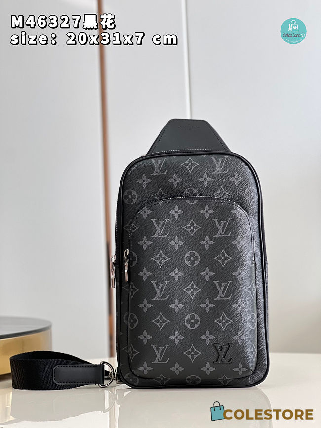Louis Vuitton Avenue Slingbag Monogram Macassar Canvas In Black 20 x 31 x 7 cm - 1