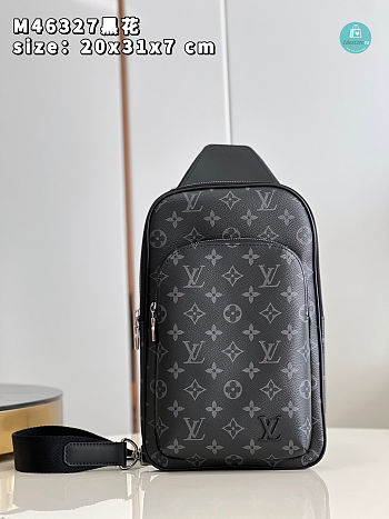 Louis Vuitton Avenue Slingbag Monogram Macassar Canvas In Black 20 x 31 x 7 cm