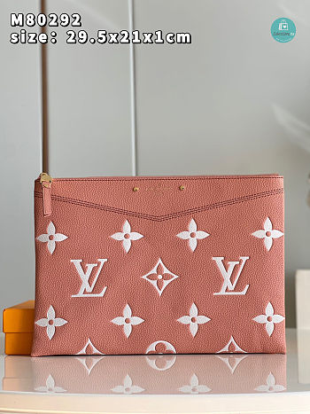 Louis Vuitton Daily Pouch Monogram Empreinte In Pink 29.5 x 21 x 1 cm